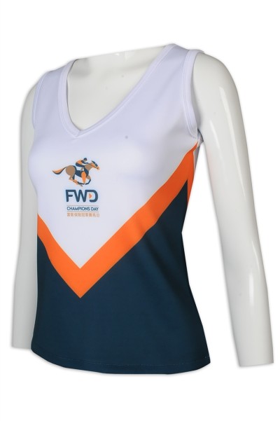 CH200 sample-made cheerleading women's V-neck vest shoulder-exposed waist cheerleading manufacturers  elite cheer uniforms 45 degree